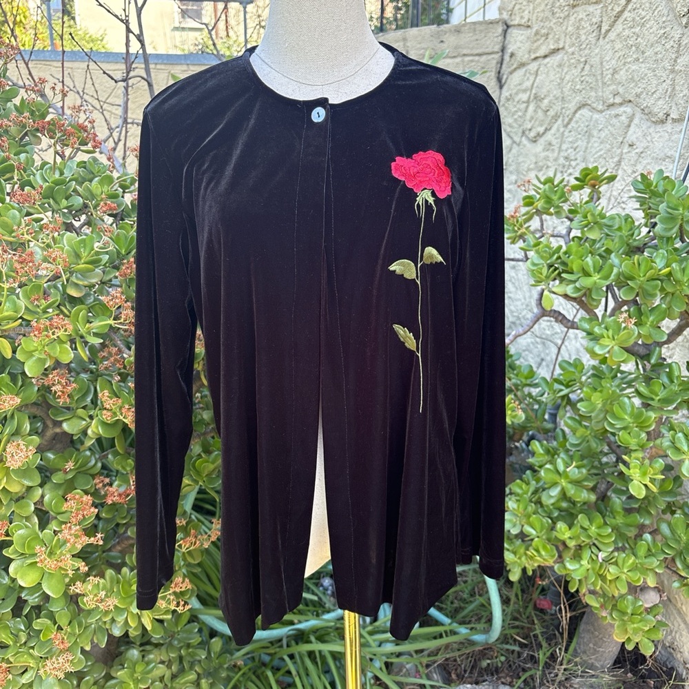 VTG 90s Clio Black Velvet Whimsigoth Top